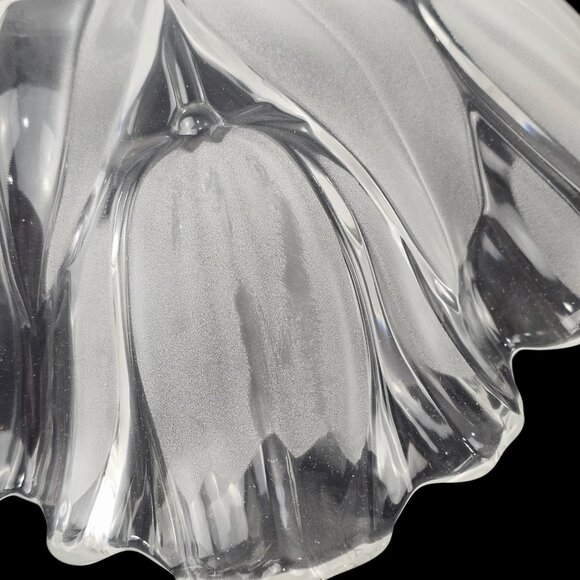 Mikasa Tulip Satin Frosted Flower Glass Crystal Dish Platter Heavy Centerpiece‎ - Picture 8 of 13